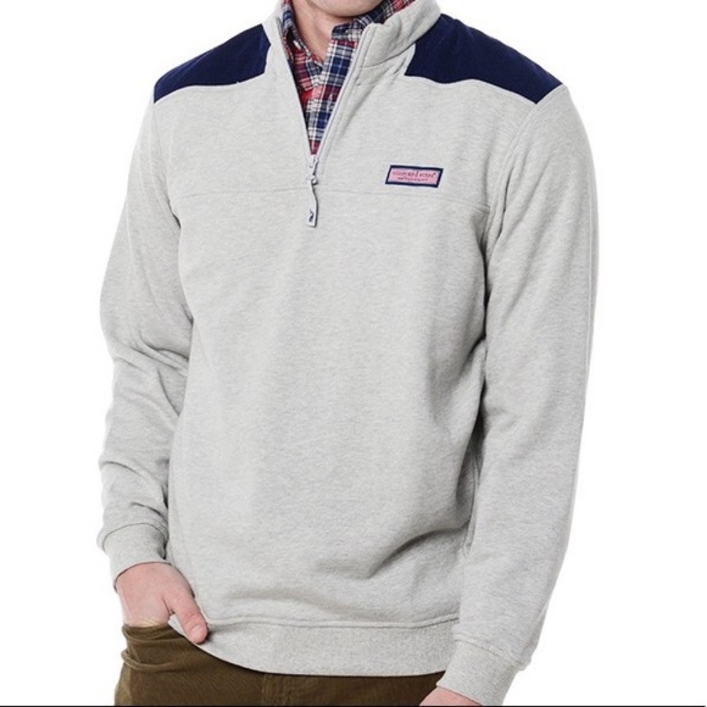 Vineyard Vines Gray Shep 1/4 Zip Pullover